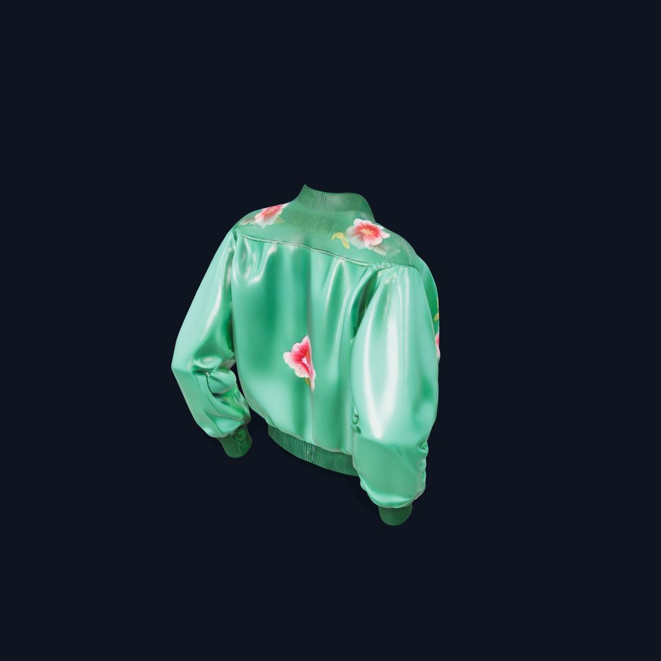 Floral Satin Jacket model pack